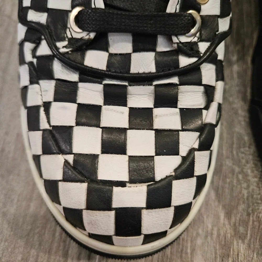 Givenchy Tyson High Top‎ Sneakers Womens Size 37 US 6.5 Checkered Leather Bold